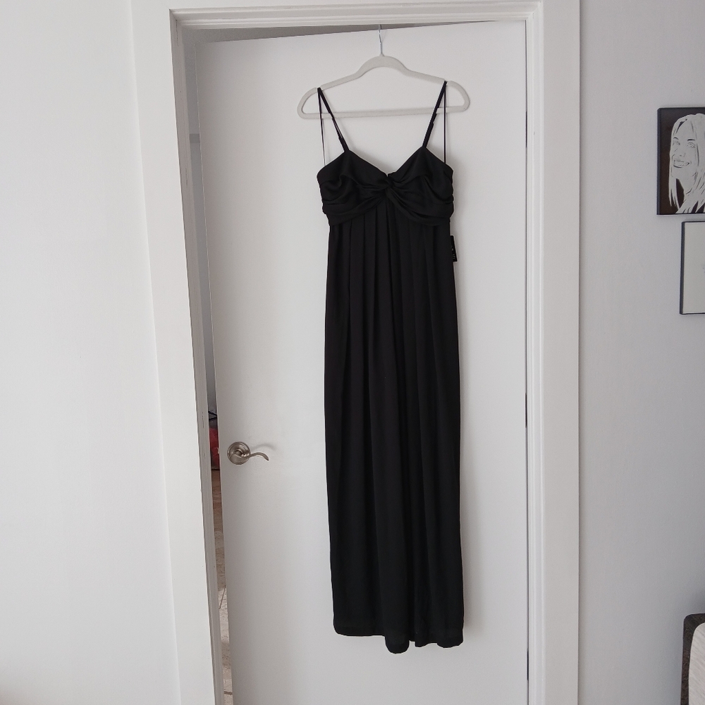 Express Black Twist-Front Spaghetti-Strap Jumpsuit